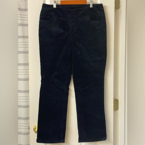 Denim&Co Pants - D & CO. Denim + Company Black Corduroy Pull On Pants Size 10P